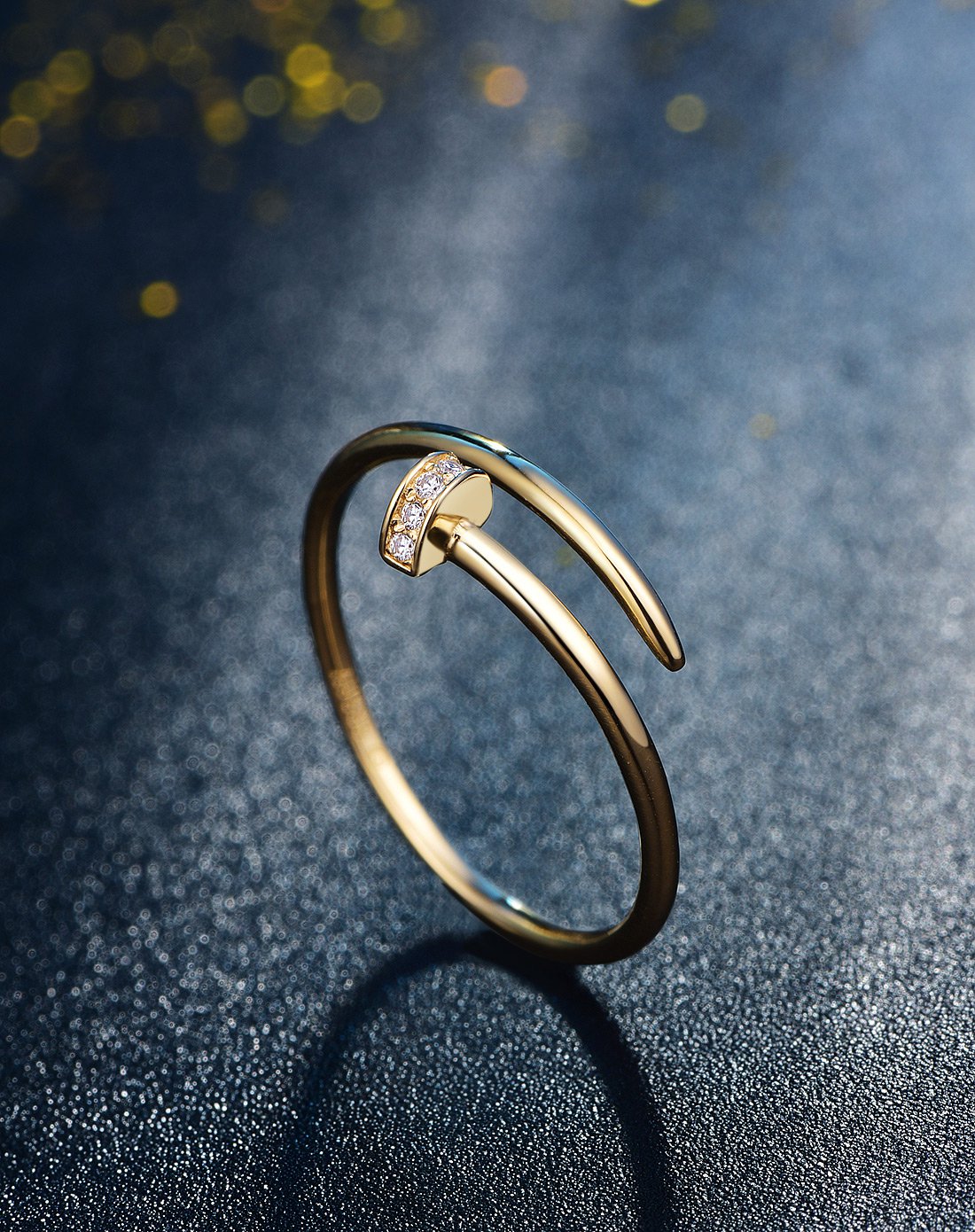 特艾拉 【新品】旋转螺丝钉14k黄金戒指