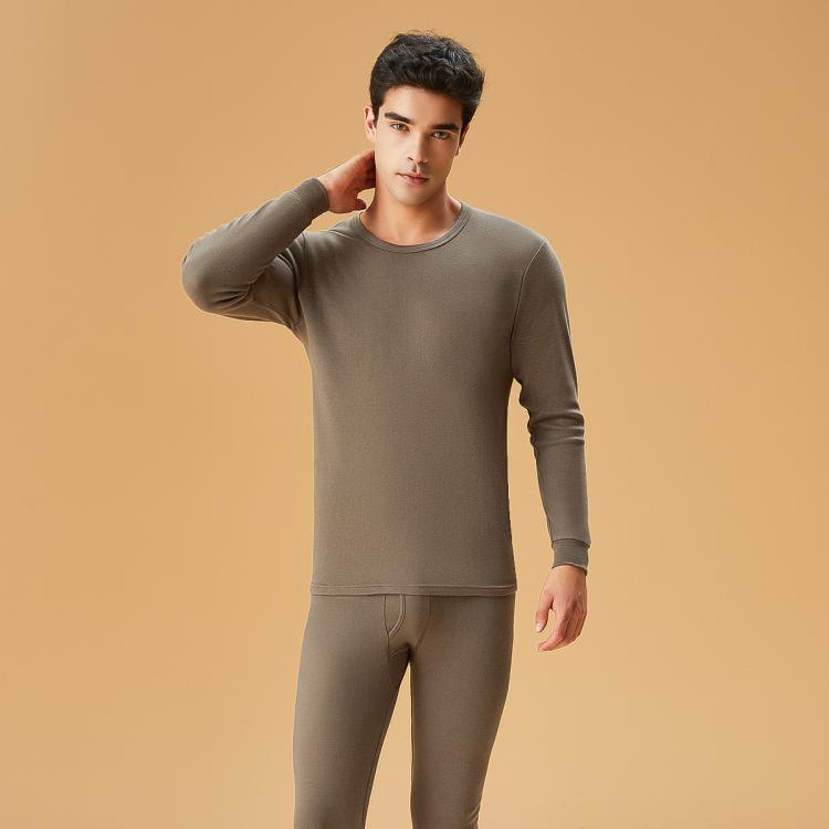 红豆 【100%新疆棉】秋衣秋裤男纯棉毛衫圆领薄红品男士保暖内衣套