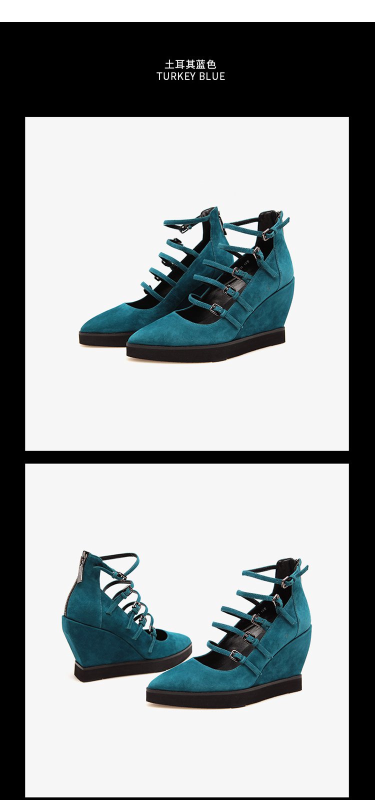 clair de fancy 2018秋季新款系列社交女鞋尖头坡跟浅口高跟女鞋单鞋