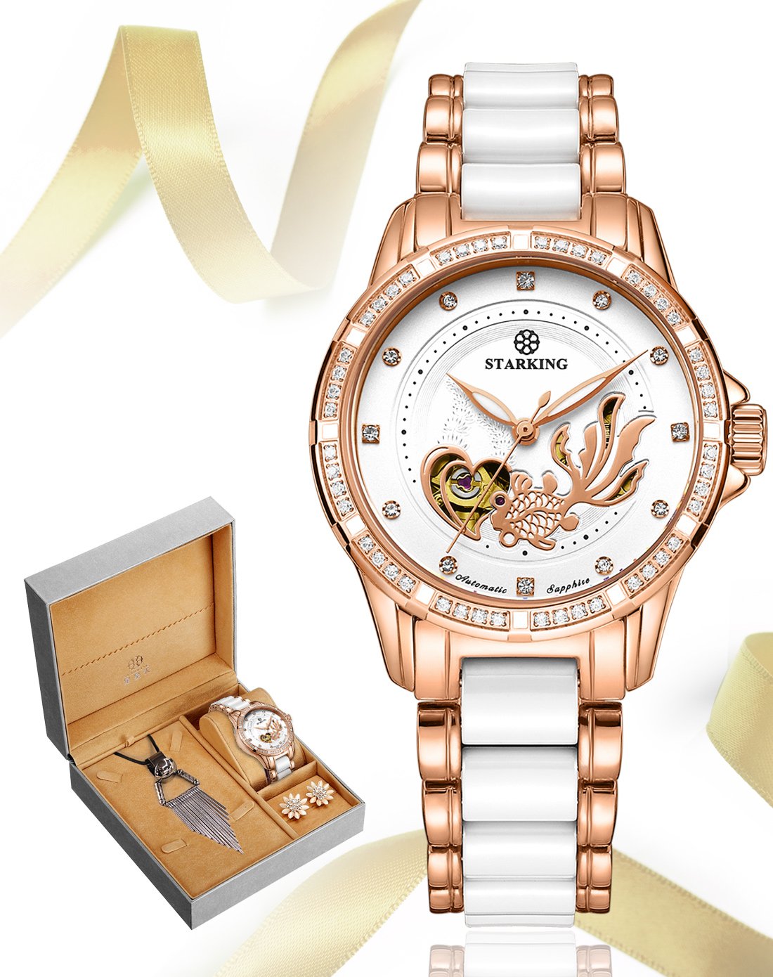 星皇【送礼礼盒】轻奢精致全自动机械女表白色