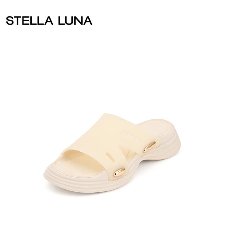 Stella Luna 女鞋2022春夏新款凉鞋果冻色时尚沙滩室外厚底拖鞋 In Pink