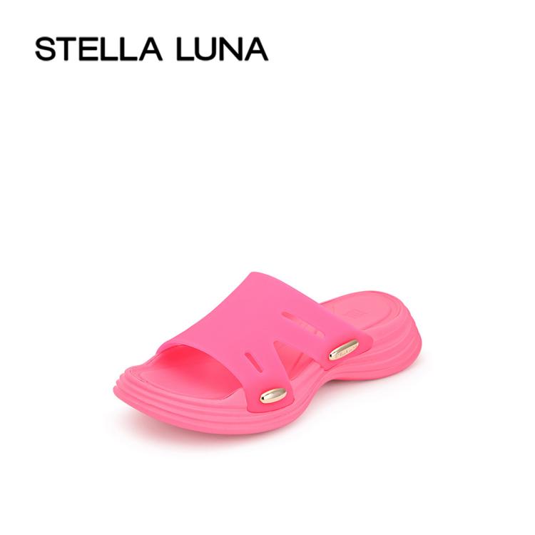 Stella Luna 女鞋2022春夏新款凉鞋果冻色时尚沙滩室外厚底拖鞋 In Pink
