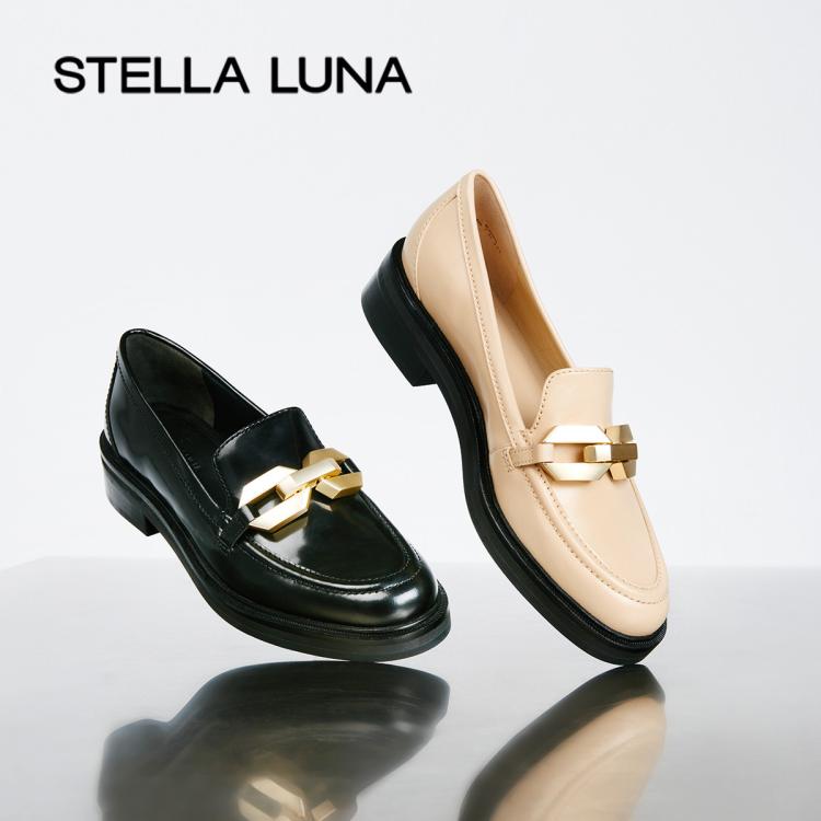 Stella Luna 女鞋春夏季深口单鞋英伦风复古牛皮厚底乐福鞋 In Multi