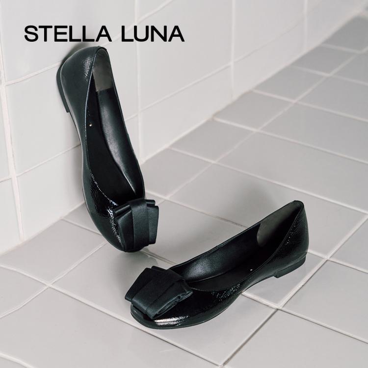 Stella Luna 女鞋春夏季芭蕾单鞋时尚舒适一脚蹬平底鞋 In Black