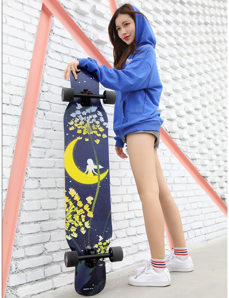 滑板车46寸长板专业刷街代步四轮滑板成人初学者公路板儿童宝宝滑板车