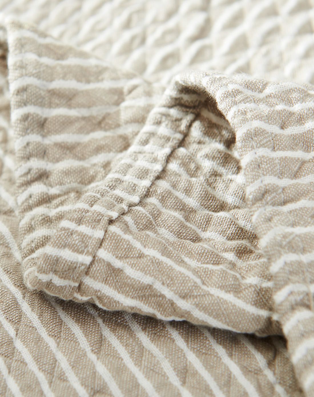 200*230cm梭织纯棉盖毯卡其细条