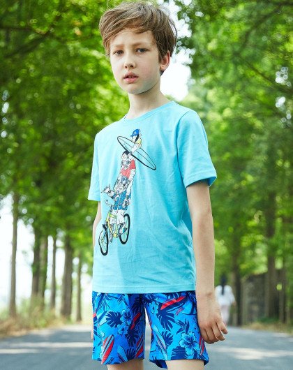 男童风格系列短t/短裤套装