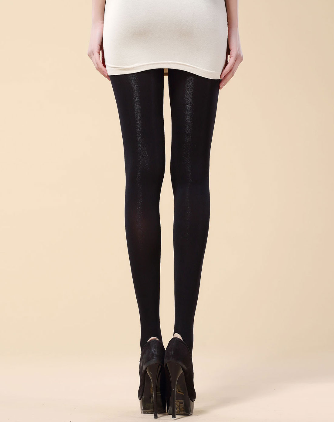 恒源祥 120d时尚超柔天鹅绒踏脚裤2条装