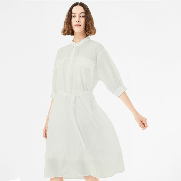Lacoste 女装秋季时尚法式条纹两件套连衣裙女 In White