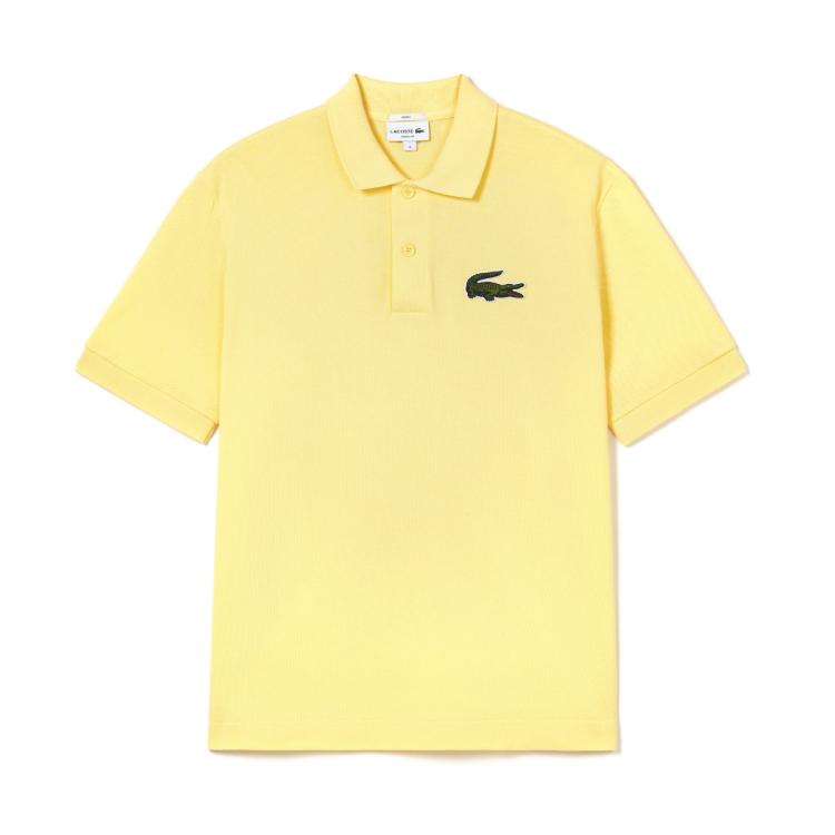 Lacoste 法国鳄鱼男女同款多巴胺穿搭运动休闲翻领polo衫纯棉情侣衫 In Yellow