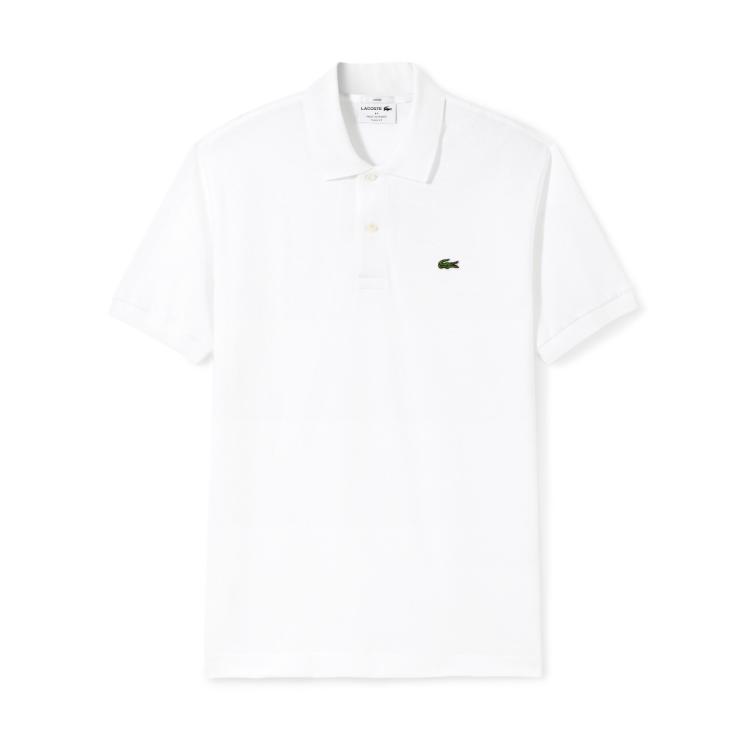 Lacoste 法国鳄鱼情侣款holiday系列休闲纯棉短袖翻领polo衫 In White