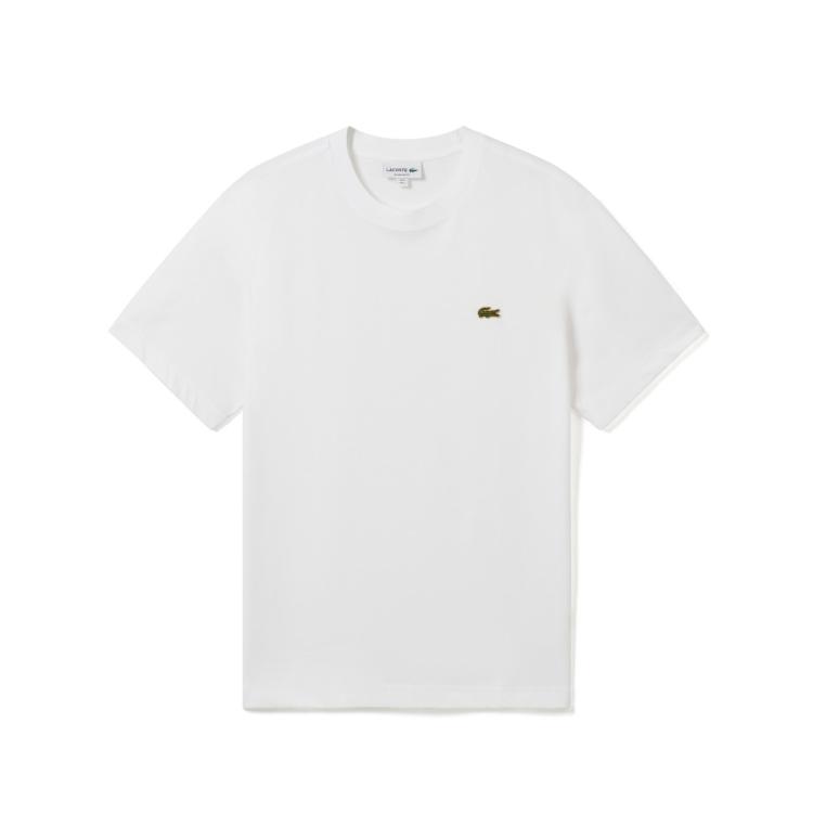 Lacoste 法国鳄鱼男装春夏logo标饰休闲透气圆领短袖t恤 In White