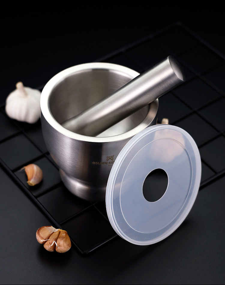 304不锈钢捣碎器家用研磨器捣药罐蒜泥器石臼擂钵捣蒜器
