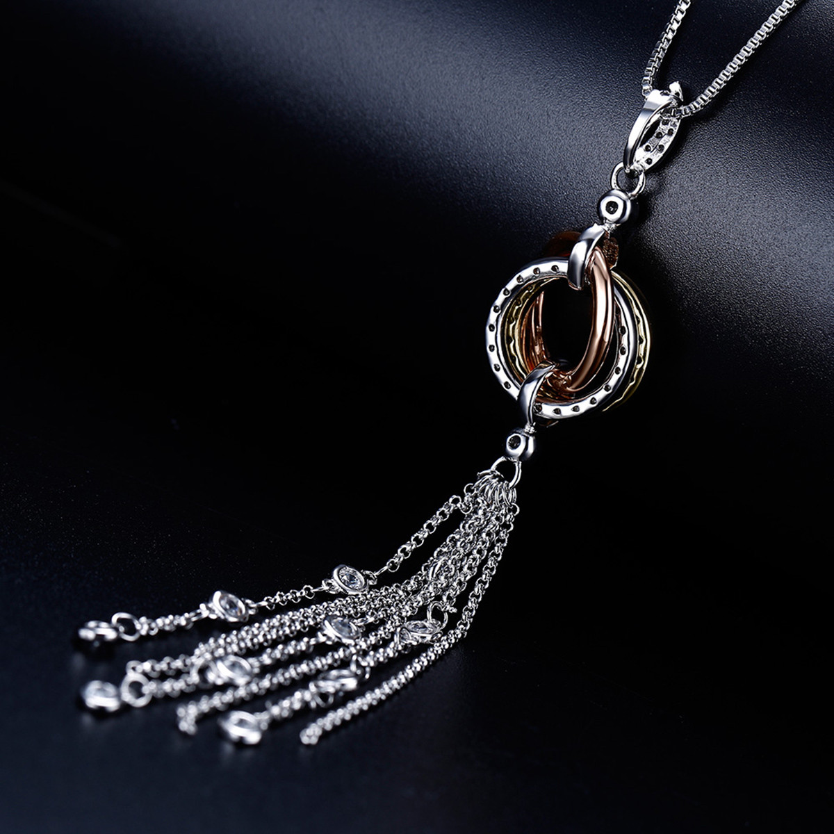 t400 秋冬配饰简约时尚流苏系列云中歌长链项链毛衣链