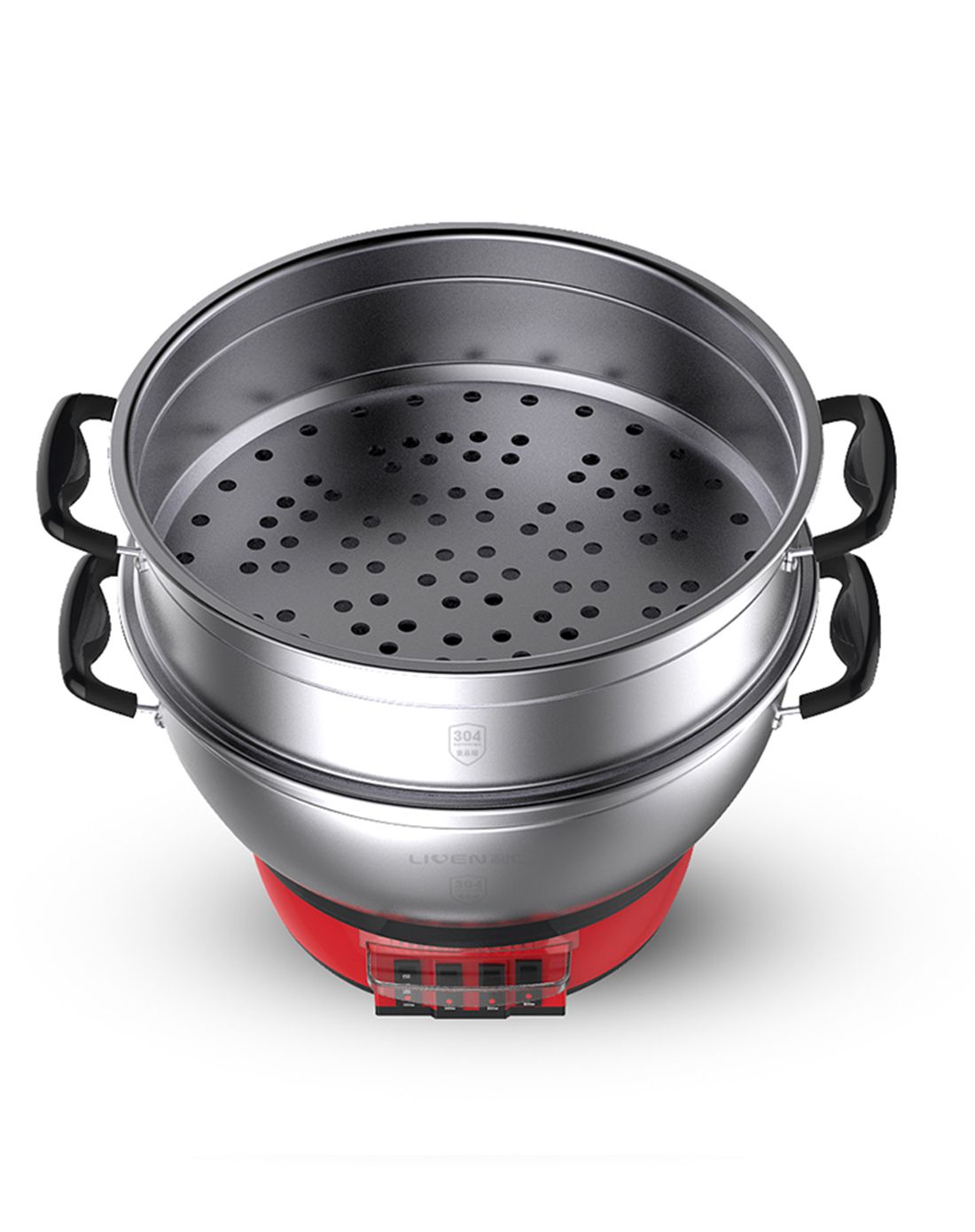 利仁蒸锅多功能电蒸锅家用蒸菜锅蒸饭3层大容量不锈钢b300