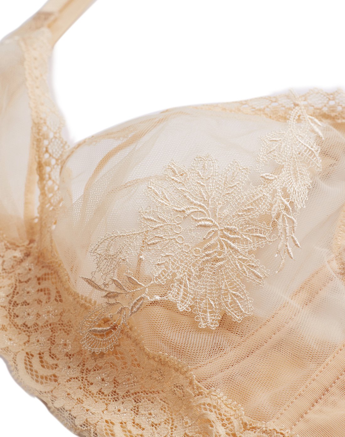 兰缪新井肤色立体水溶花朵超薄杯性感文胸内衣