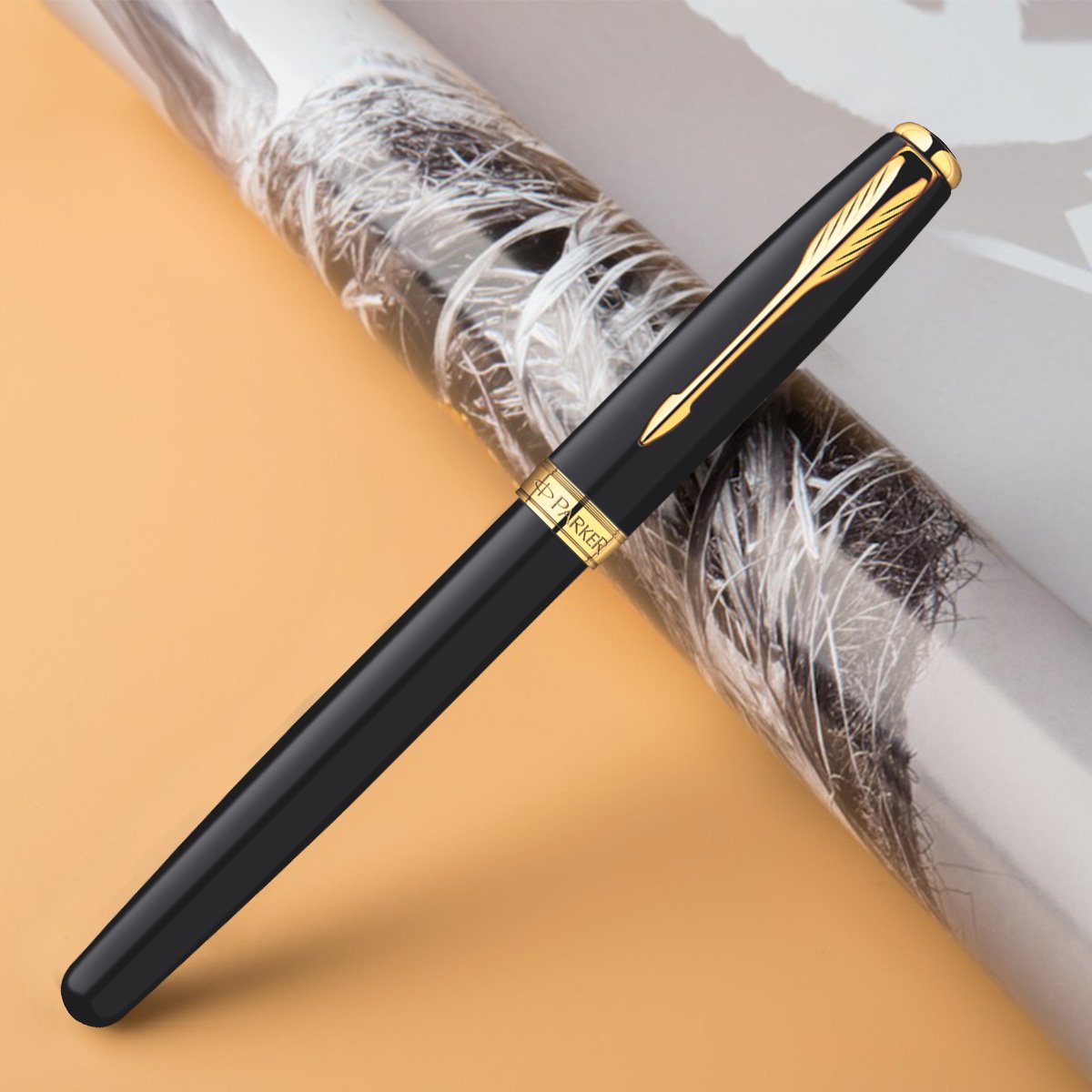 parker派克 卓尔纯黑丽雅金夹宝珠笔/签字笔