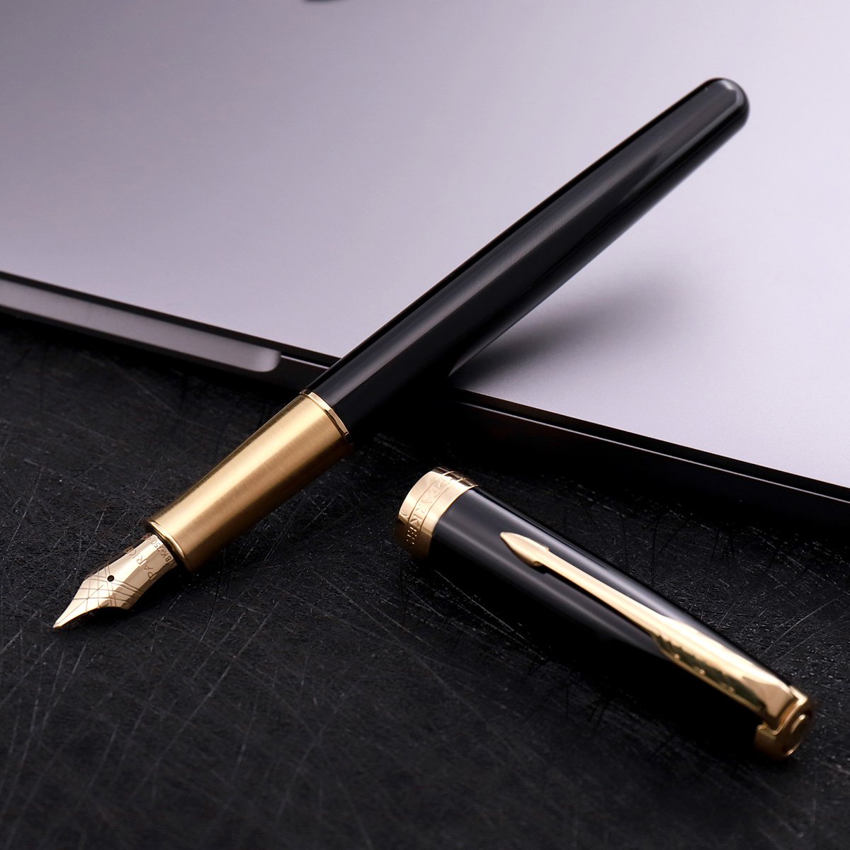 parker派克 新款卓尔纯黑丽雅金夹钢笔/墨水笔 时尚商务送礼办公书法