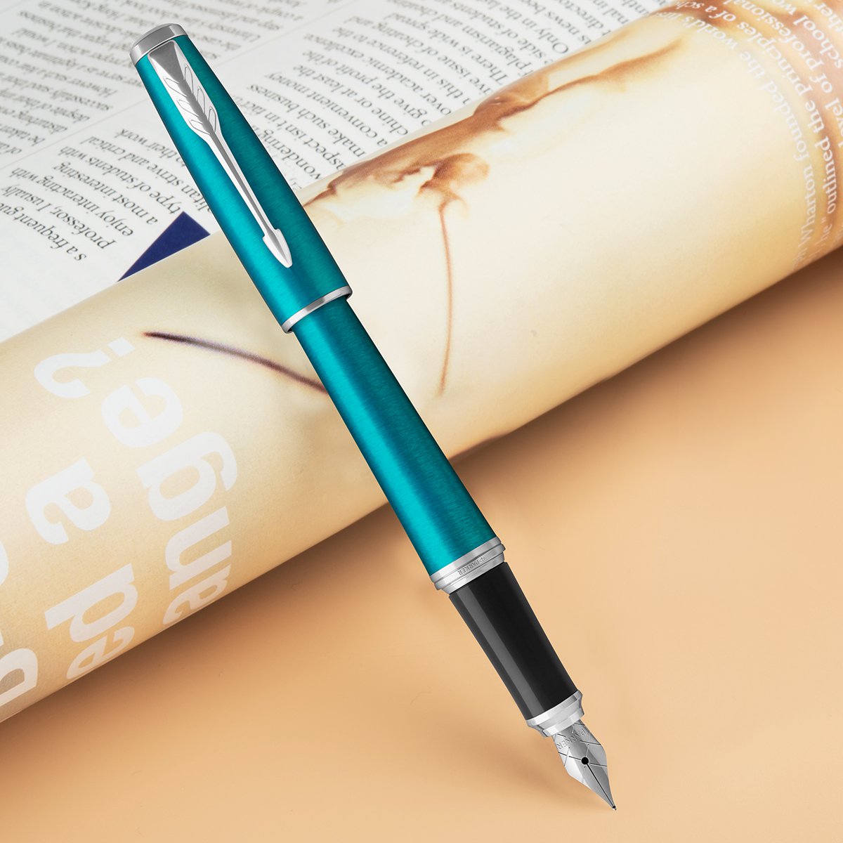 派克钢笔 新款都市孔雀蓝白夹钢笔/墨水笔 开学季礼物学生钢笔