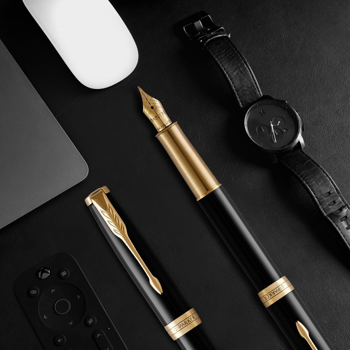 派克钢笔 新款卓尔纯黑丽雅金夹墨水笔 学生钢笔开学季礼物