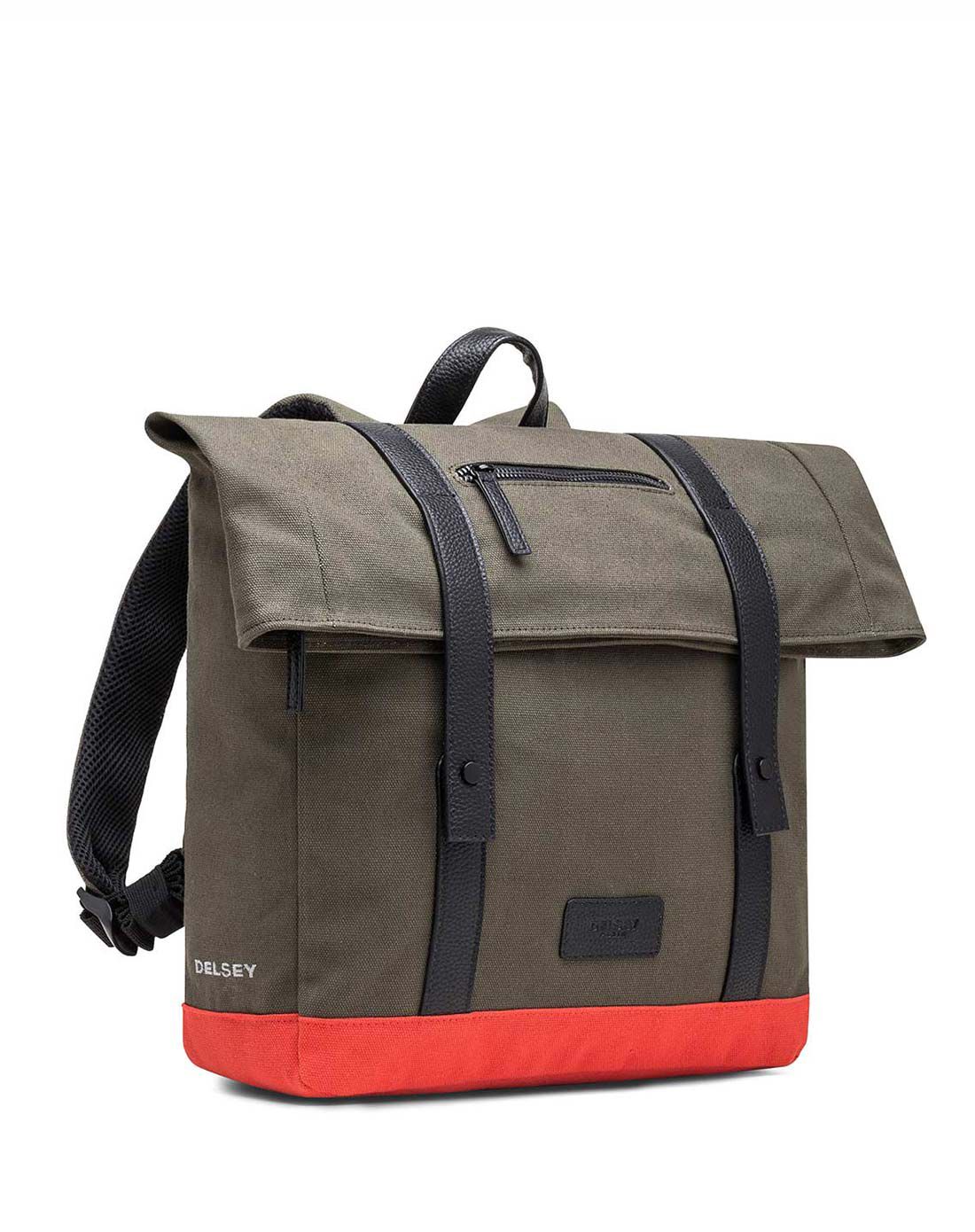 delsey法国大使休闲百搭纯色帆布双肩包
