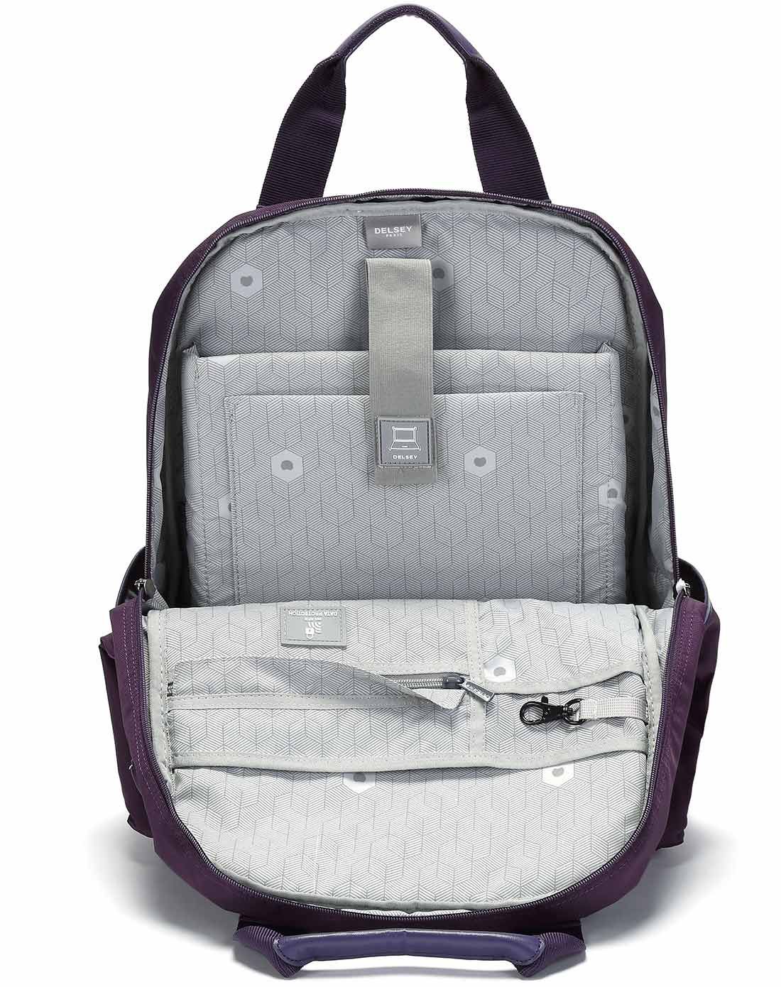 delsey法国大使欧美时尚双肩包纯色电脑包