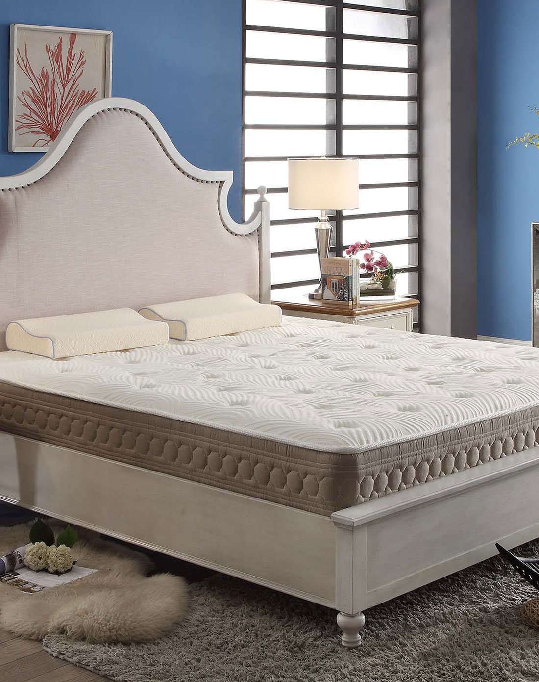 白色椰棕乳胶25cm厚床垫