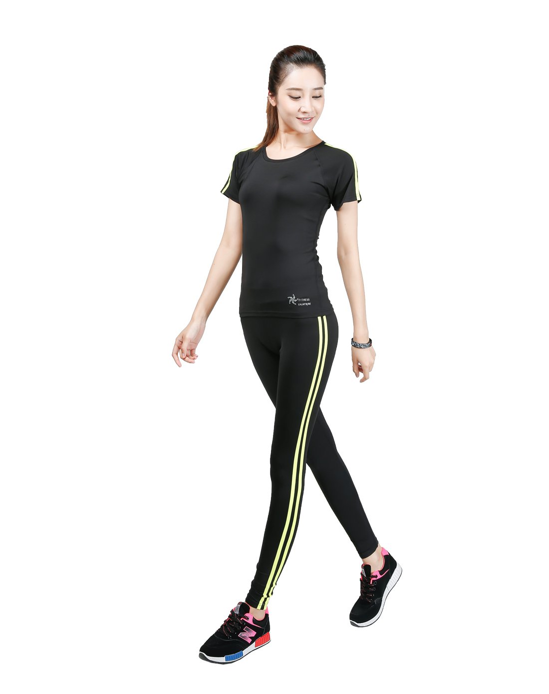 弹力速干 女士跑步运动套装瑜伽服两件套