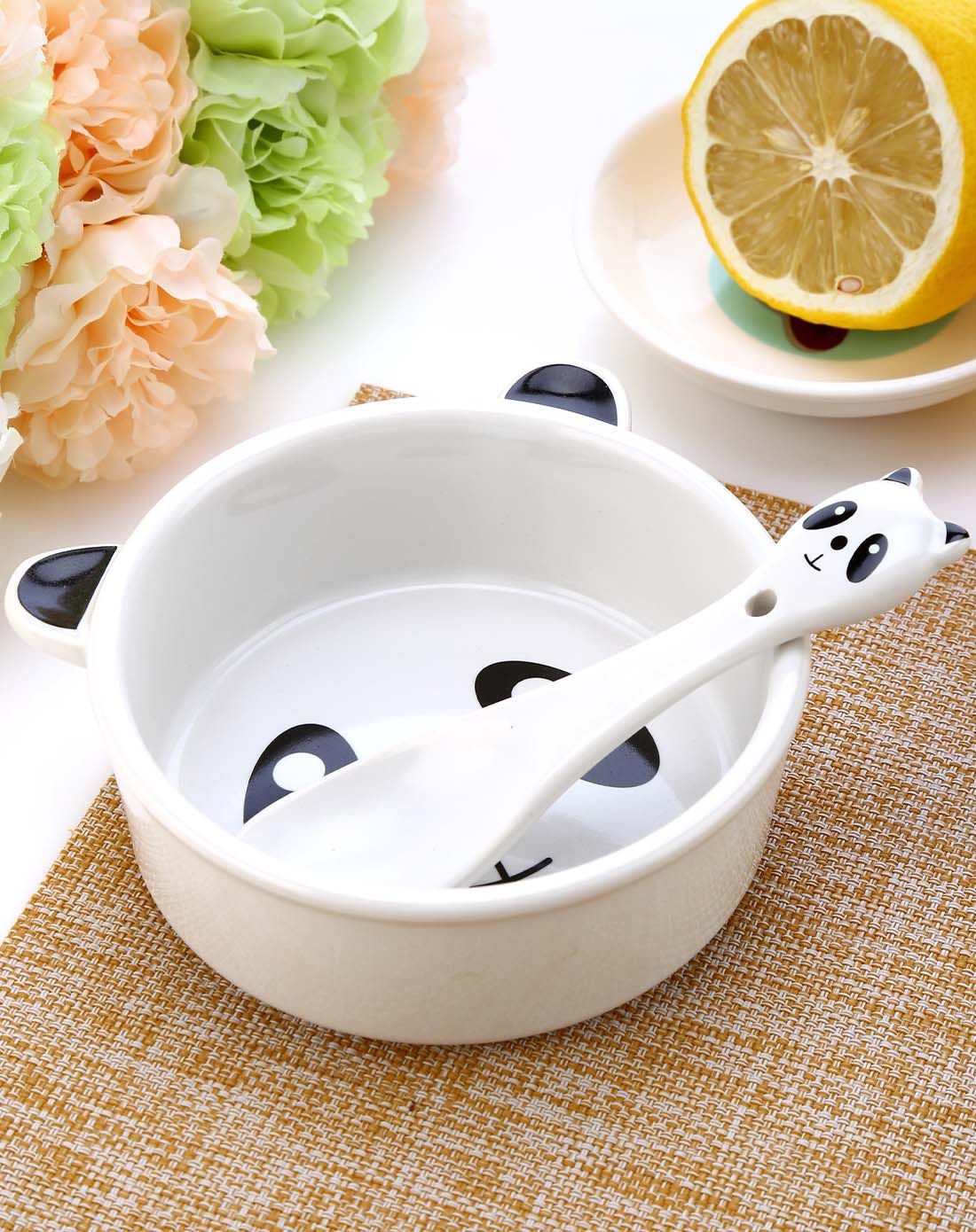 萌萌熊猫图案沙拉碗