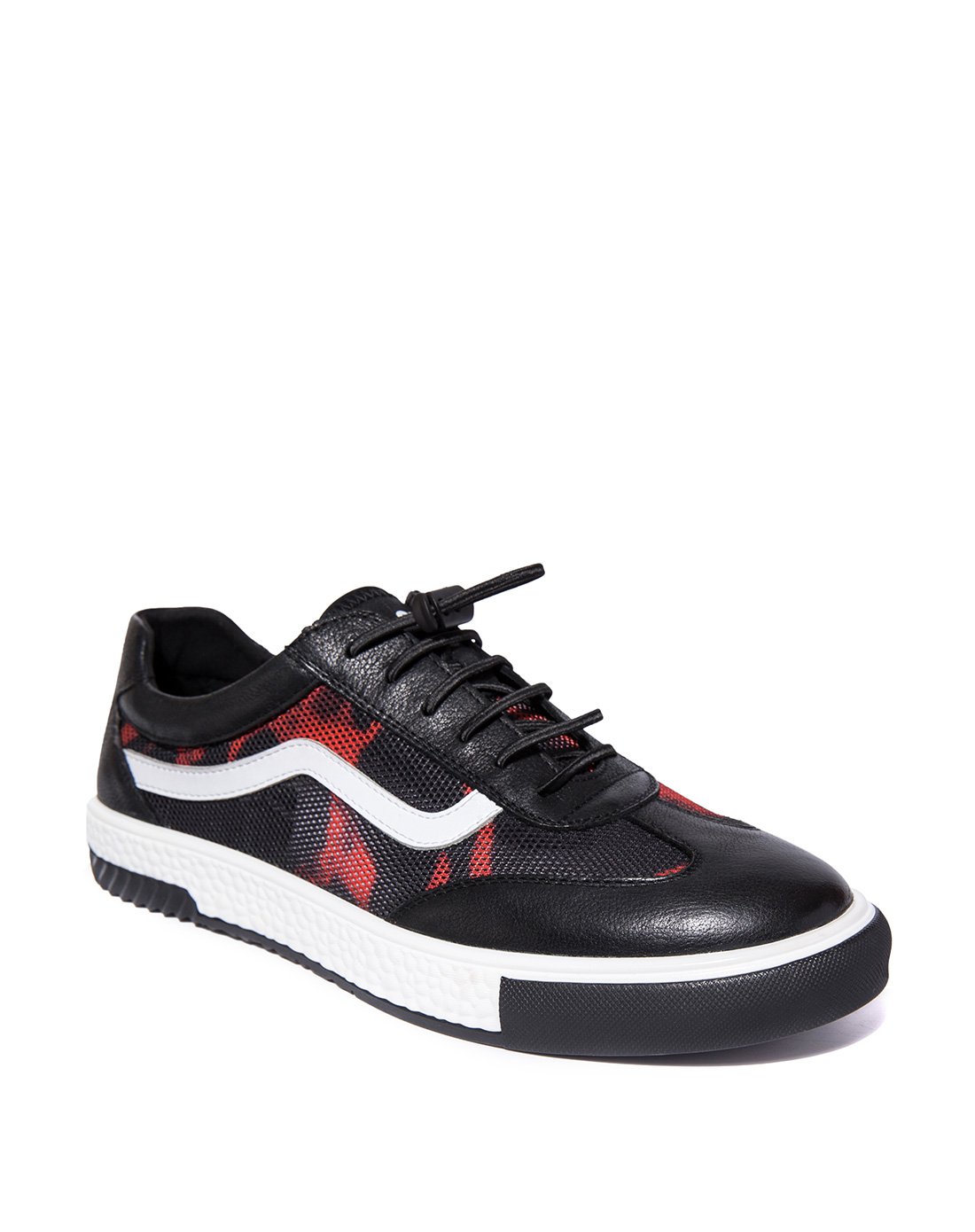 康龙休闲男鞋 板鞋子韩版闪电潮流滑板鞋真皮系带休闲鞋男