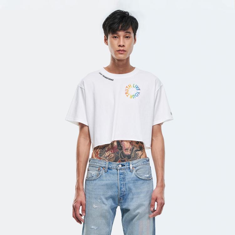 Levi's 李维斯pride彩虹系列男式t恤春夏白色短袖