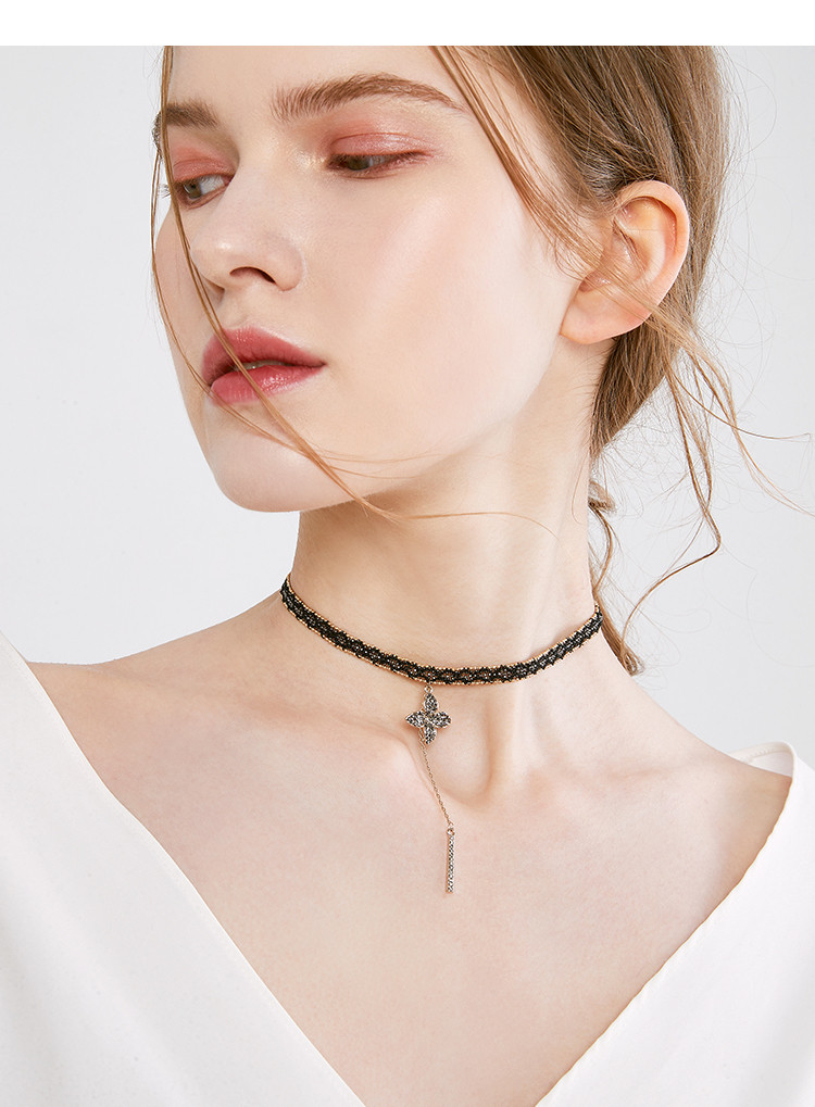 mck 脖颈链项圈女颈带锁骨链网红脖子饰品颈链项链复古吊坠