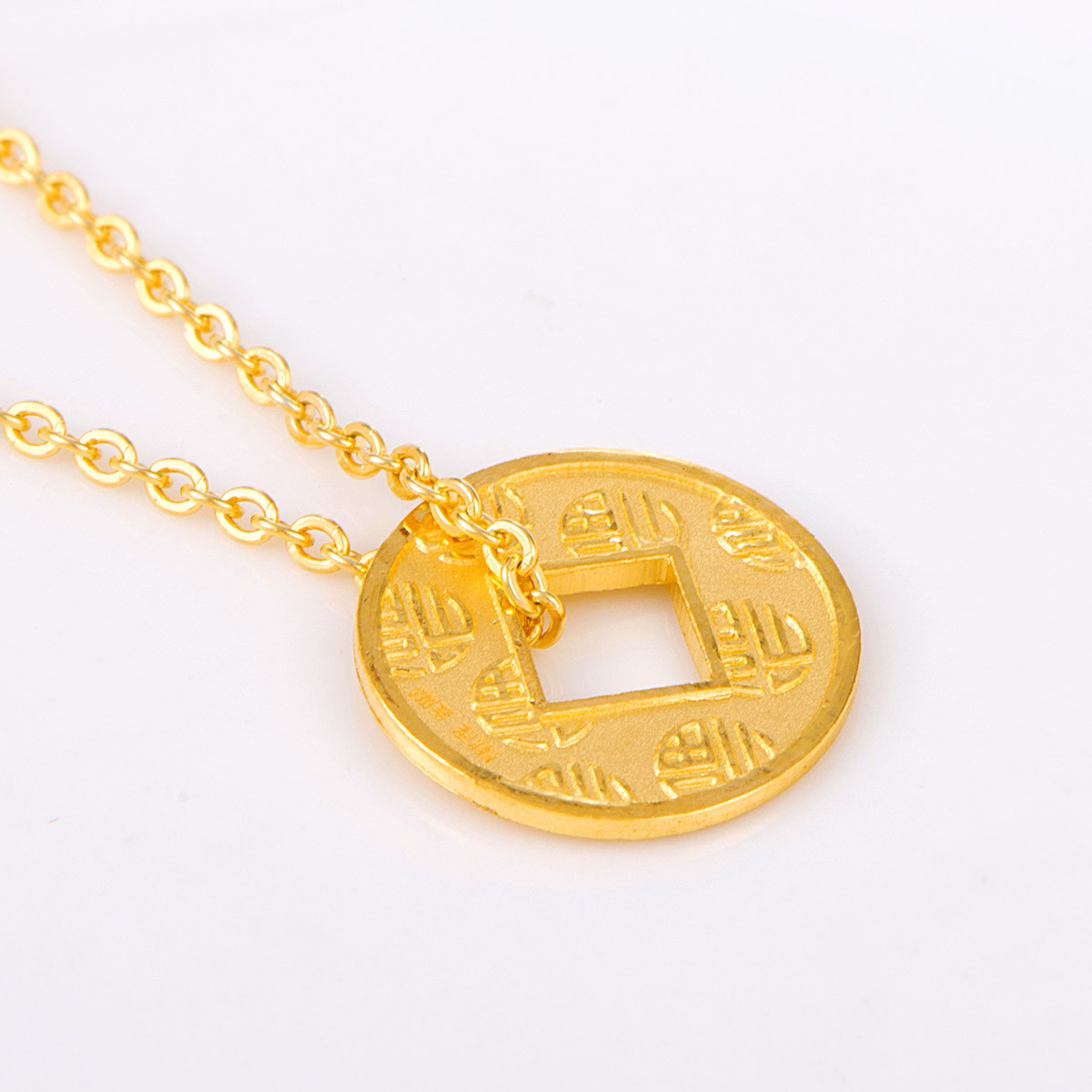 9铜钱黄金吊坠不含链/计价