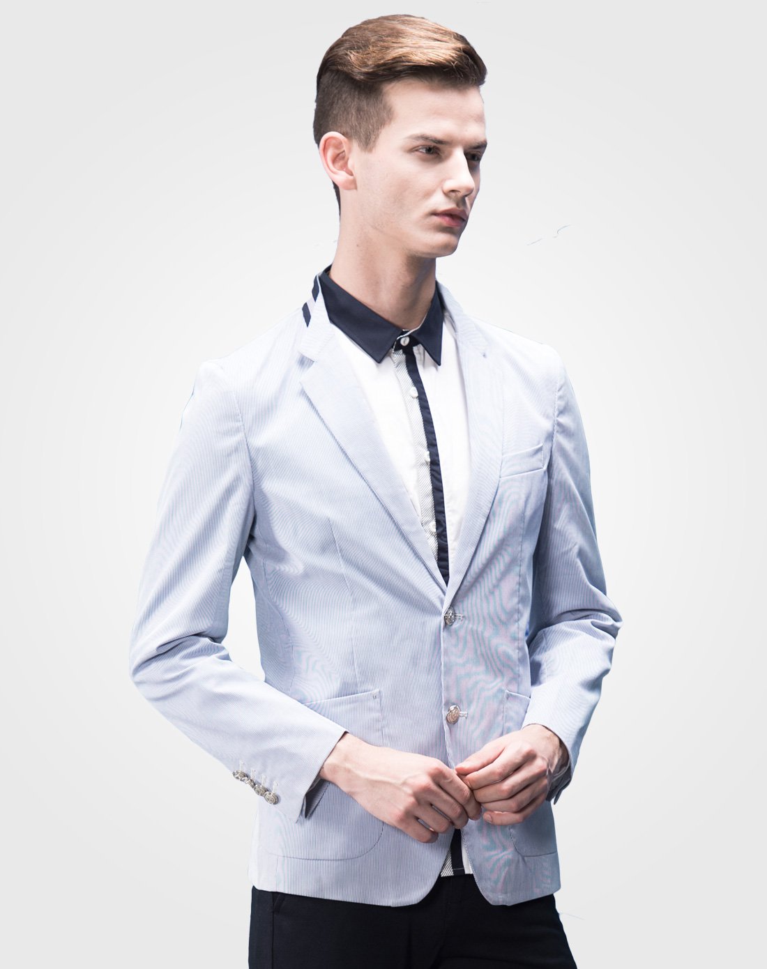 七匹狼旗下swsport浅蓝色高端时尚便西411522-01_唯品会