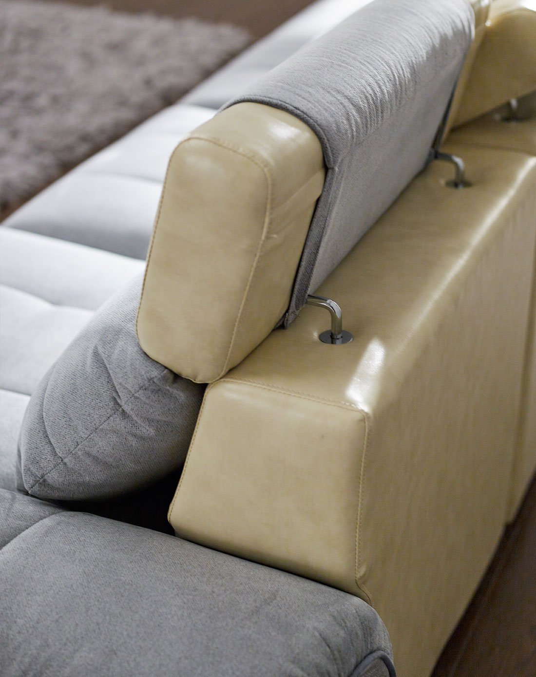 现代简约 l型 皮布沙发 头枕可调节 四色可选 可拆洗