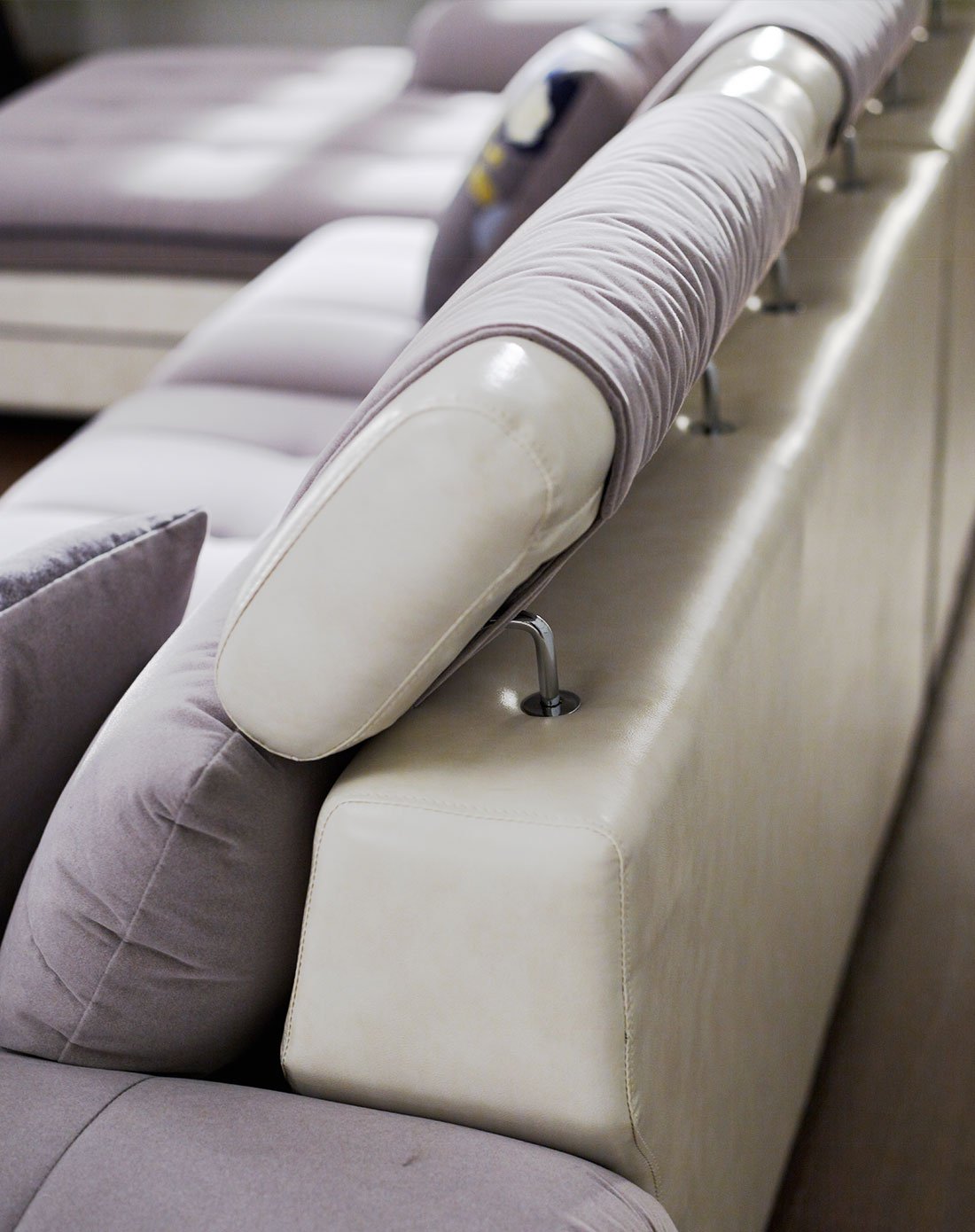 现代简约 l型 皮布沙发 头枕可调节 四色可选 可拆洗