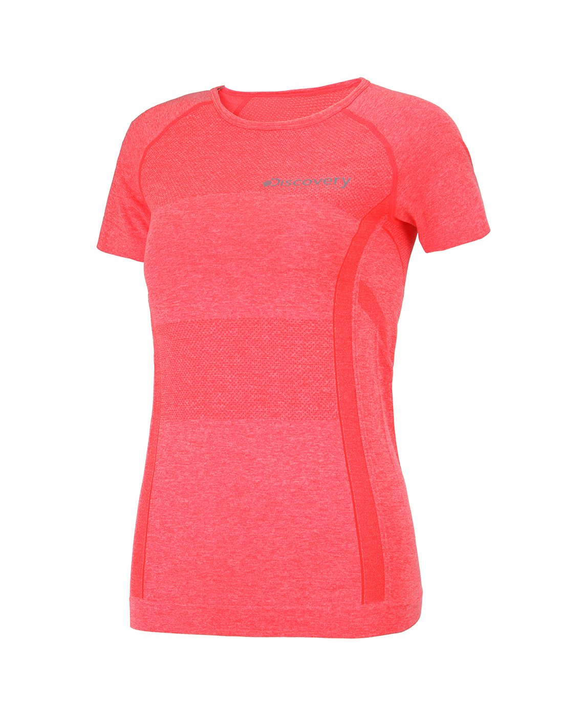 弹力速干 女式针织短袖跑步服荧光红