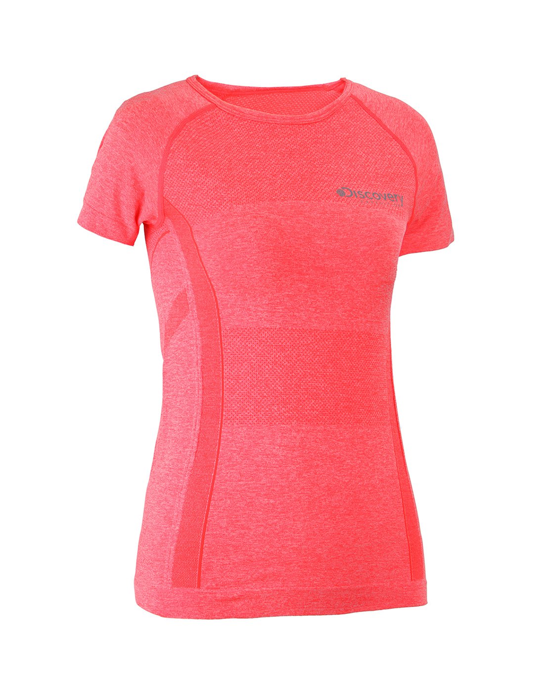 弹力速干 女式针织短袖跑步服荧光红