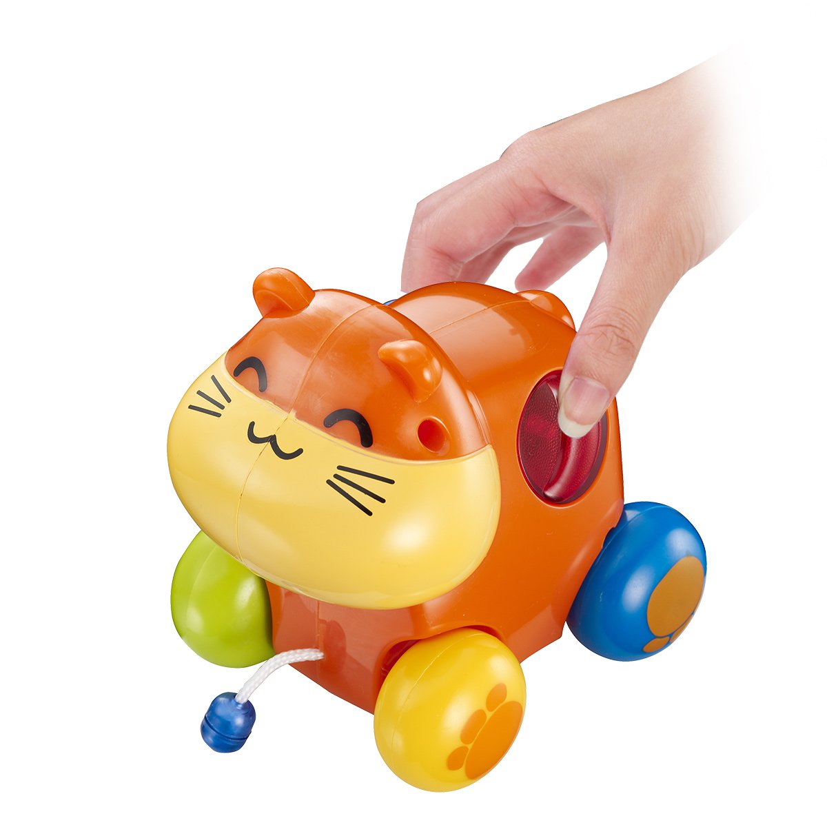 星月发光回力手拉两用动物玩具车 宝宝0-2岁儿童早教益智齿轮玩具