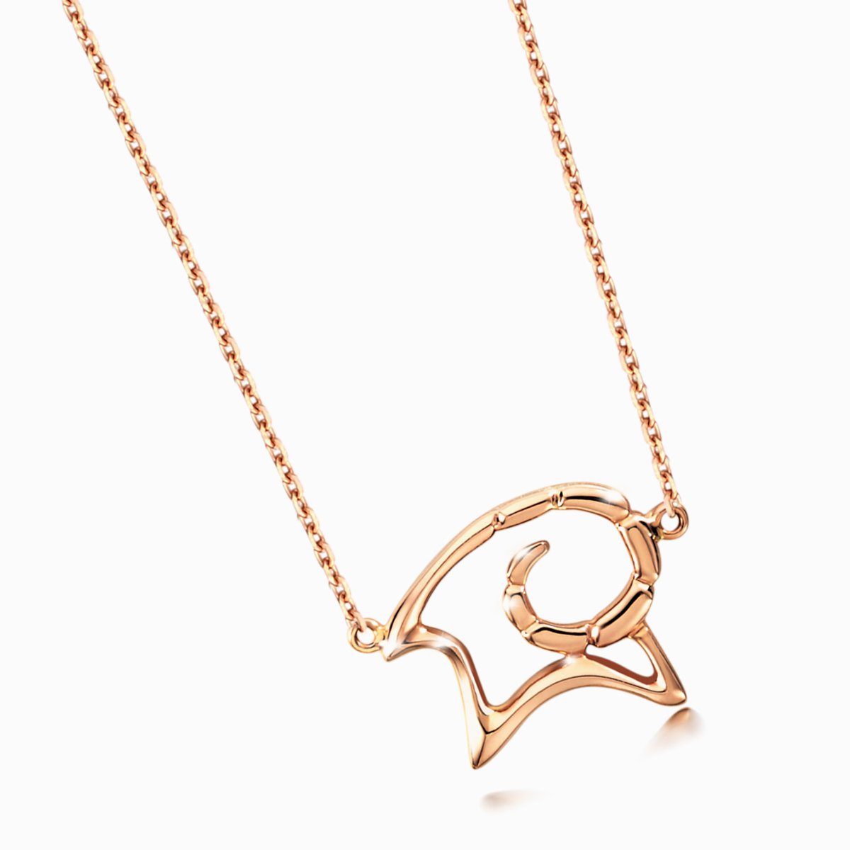 roseonly 幸运精灵系列十二生肖9k玫瑰金项链生肖吊坠项链k金项链礼物