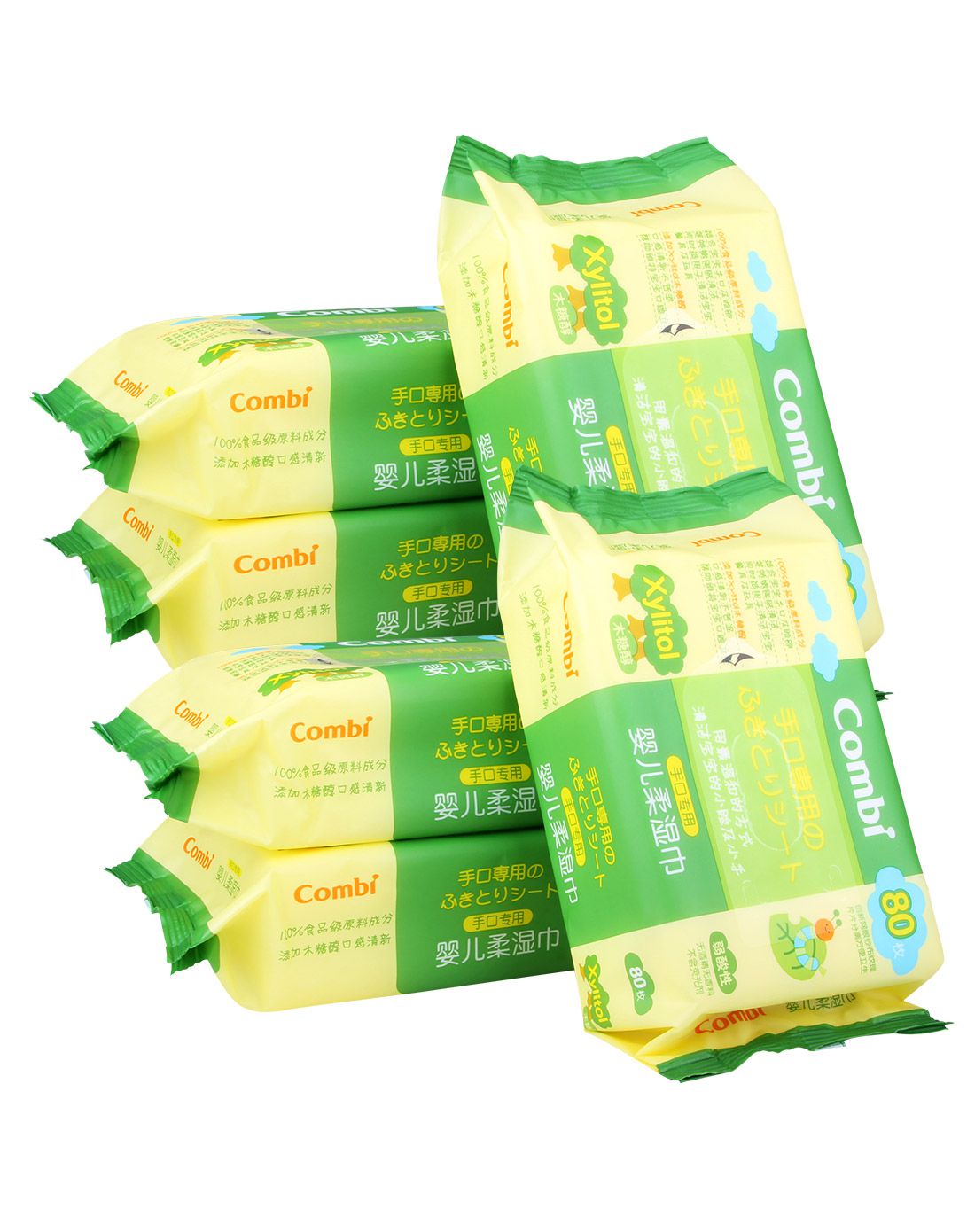 combi康贝婴儿湿巾新生儿手口专用湿纸巾宝宝带盖柔湿巾80抽 手口湿巾