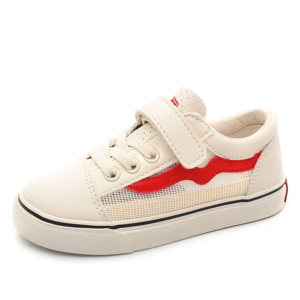 芭芭鸭网布条纹小清新魔术贴新品女童休闲鞋(24-38)