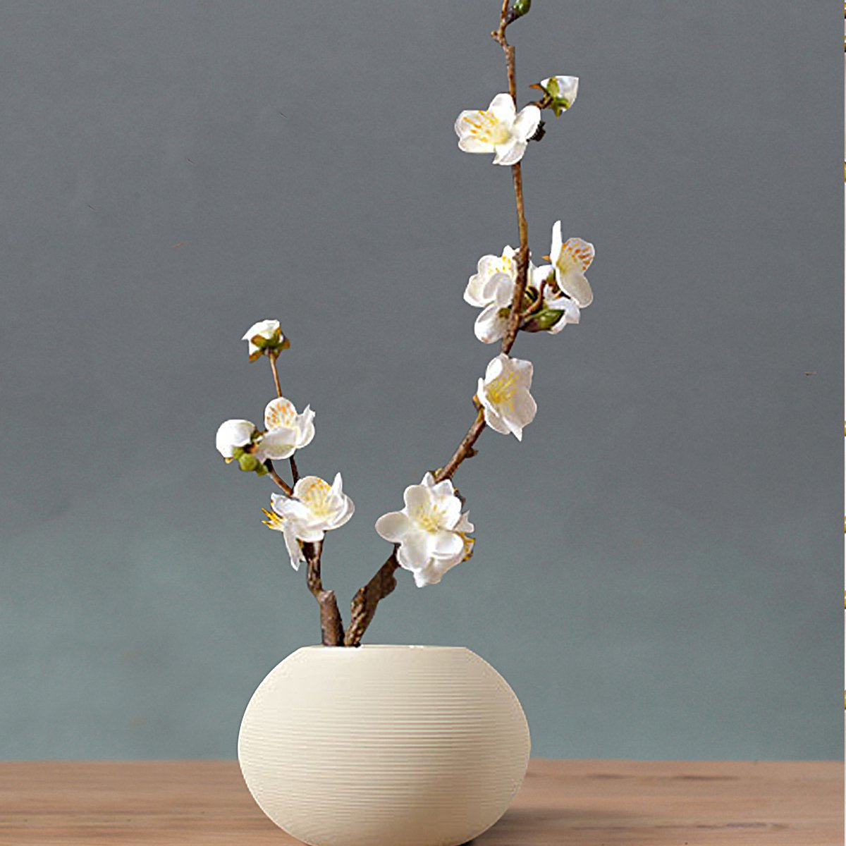 中式禅意客厅摆设餐桌玄关装饰品假花仿真梅花花艺陶瓷花瓶摆件