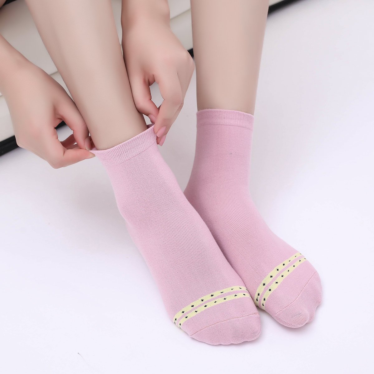 (4双装)女士袜子ab船袜短隐形棉袜