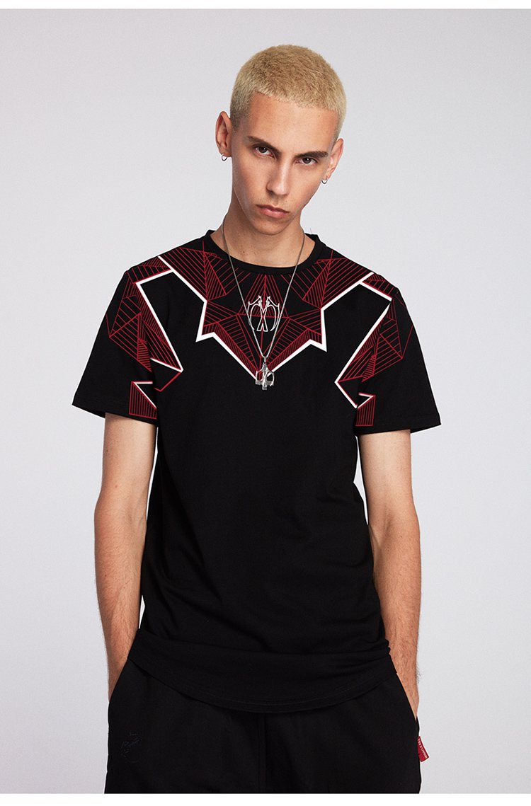 夏季新款数码喷绘创意印花科幻图案男装短袖t恤