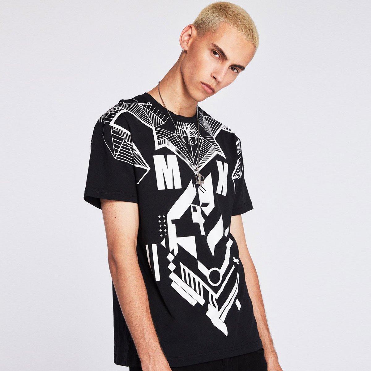 夏季新款 后现代主题科幻印花图案潮牌男装短袖t恤