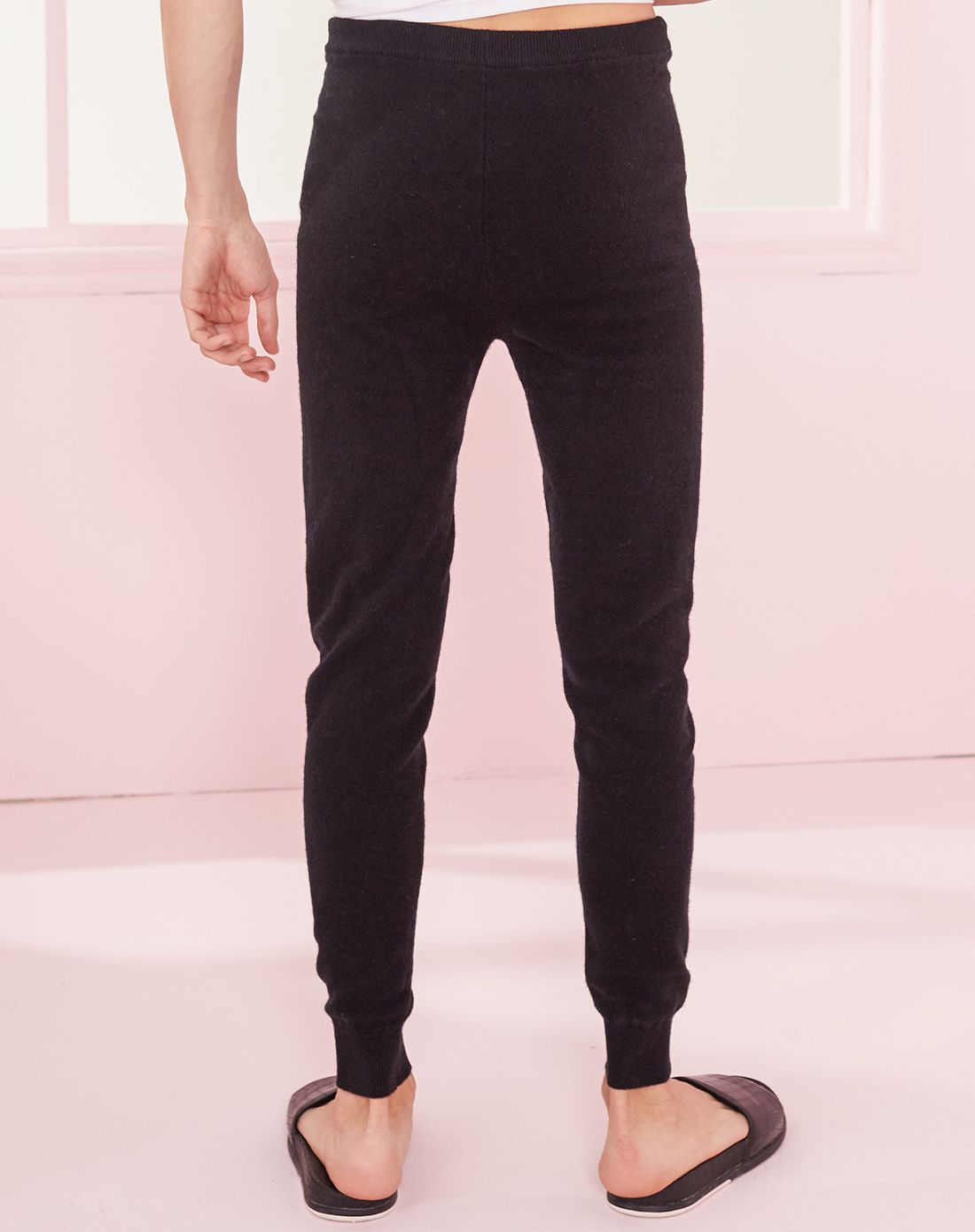 山羊绒男式羊绒裤曜石黑