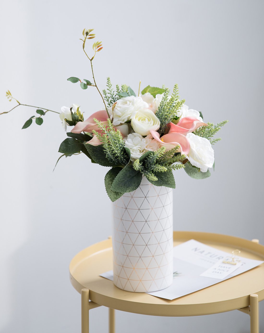 北欧ins风 博妮塔新娘唯美手捧花 仿真花束 拍摄道具 花艺套装 居家