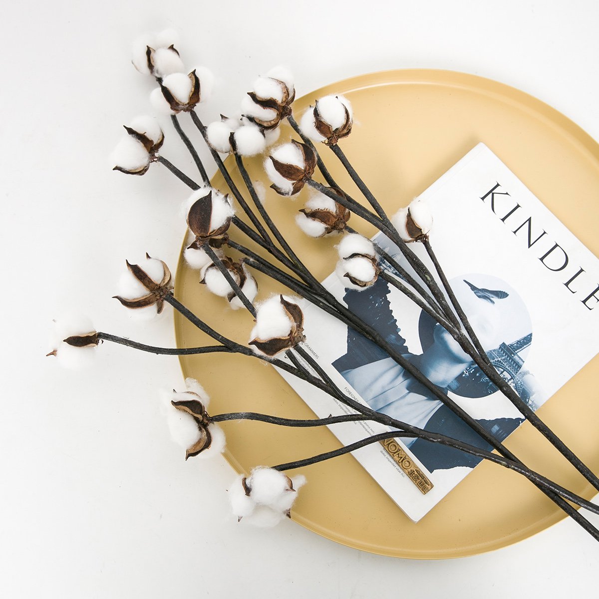 北欧风 格蕾贝尔6头棉花 仿真花绢花插花 假花 客厅卧室 创意装饰摆件