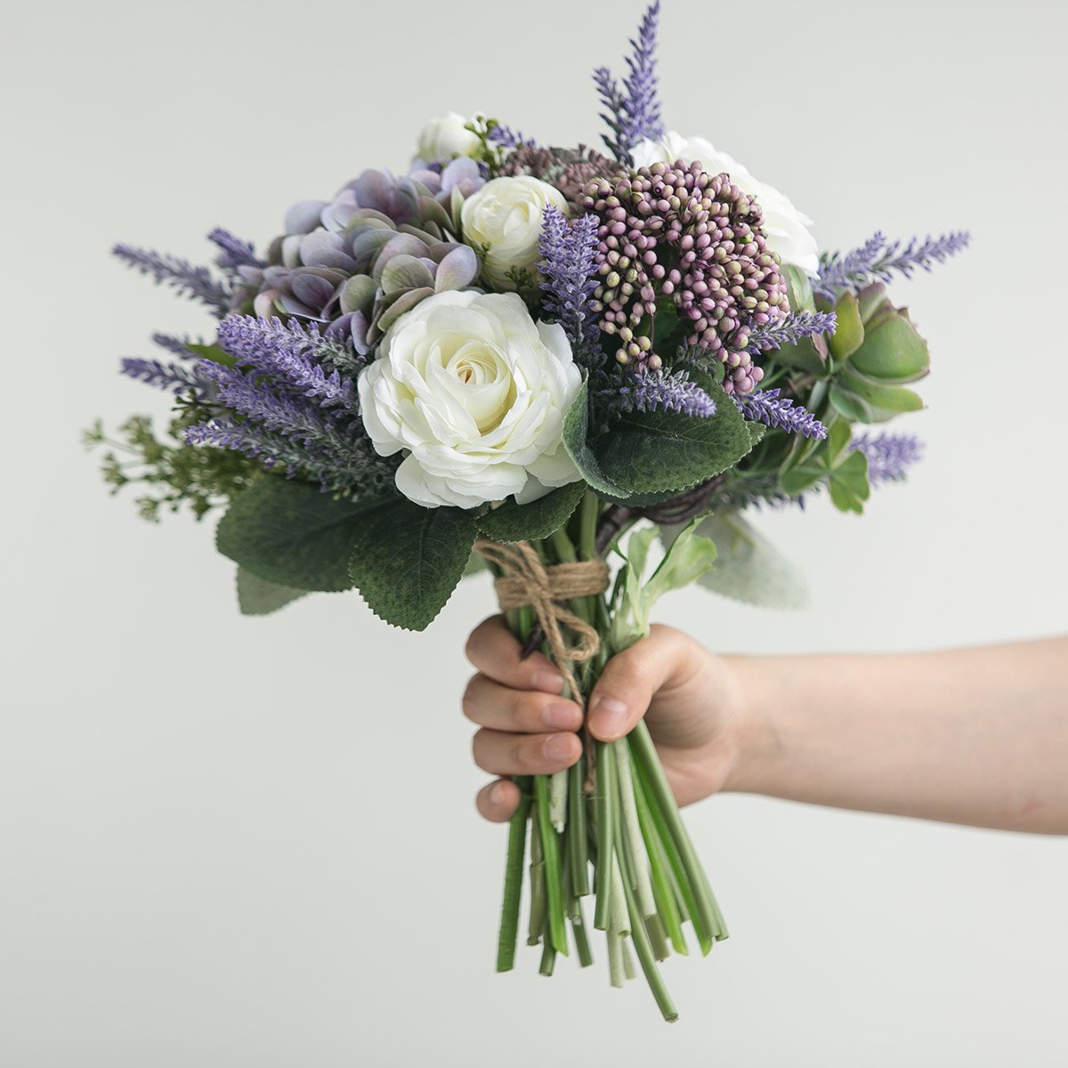 北欧ins风 少女的祈祷新娘唯美手捧花 仿真花束 拍摄道具 花艺套装